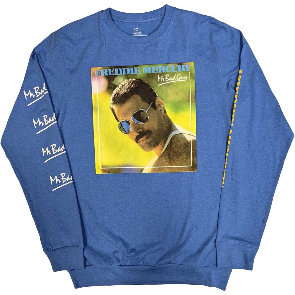 QUEEN クイーン (初来日50周年 ) - Freddie Mercury Mr Bad Guy / 長袖 / アームプリントあり / Tシャツ / メンズ - PGS
